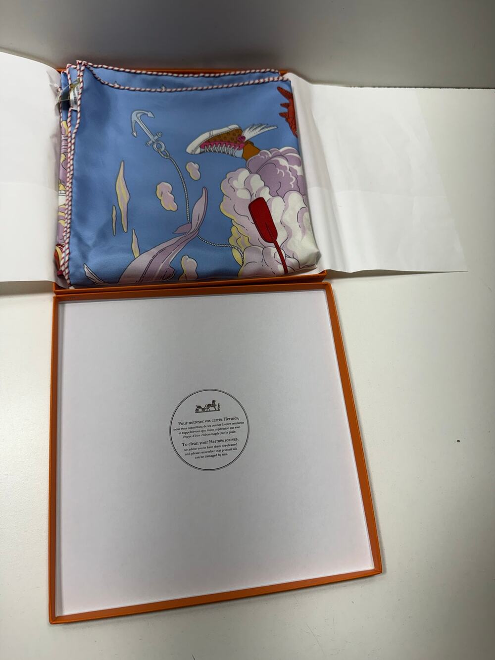 Hermes Luxury Silk Twill Scarf Sur Mon Nuage Designer Paris in Box Old Money